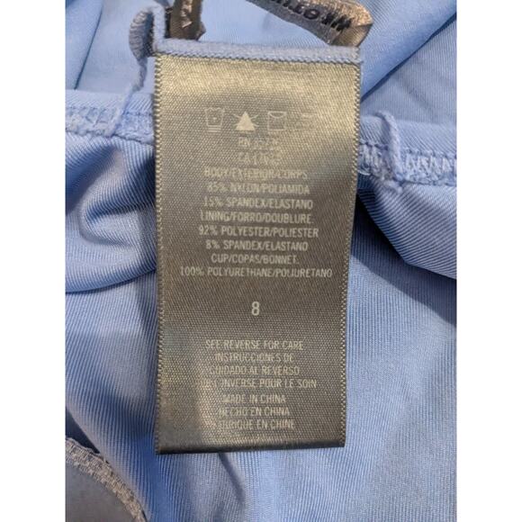 Women’s Vince Camuto swim one piece swimsuit size 8 Blue Side Tie - Picture 4 of 5